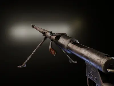 PTRD-41  Degtyaryov Anti-Tank Rifle Low-poly 3D model