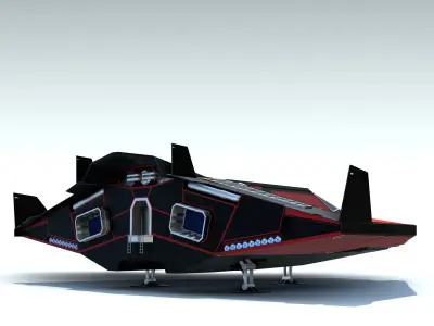 Sci-Fi Combat Spaceship Low-poly 3D model