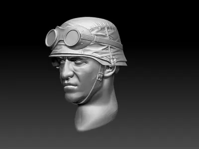 helmet soldier wearing and goggles 3D print model