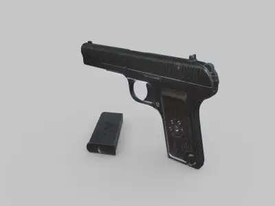 TT Pistol Low-poly PBR Free low-poly 3D model