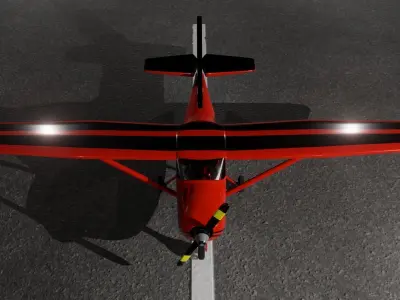 Cessna 185 Skywagon Old Style Plane Low Poly Low-poly 3D model