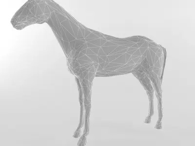 Horse Low Poly Mammal Stallion Animal Lowpoly Low-poly 3D model