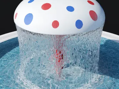 Water park mushroom fountains 3D model