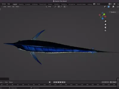 Marlin Fish Low-poly 3D model