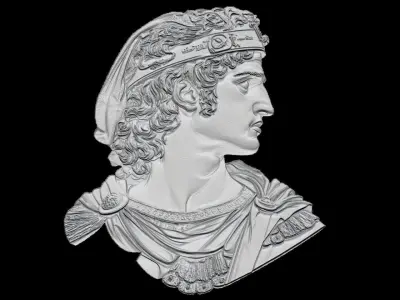 Alexander the Great 3D Relief Bust 3D print model