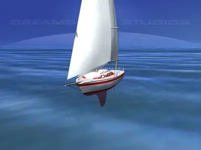 30 Foot Sailboat V04 3D model