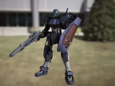 Sparrow Basic Type Gundam Low-poly 3D model