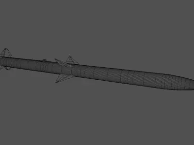 AIM-120 AMRAAM missile Low-poly 3D model