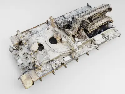 Remains of russian TZM-T TEL loader for TOS-1A Solntsepyok 3D model