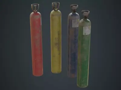 Gas Cylinder 2C Low-poly 3D model