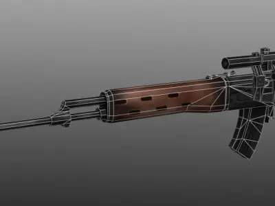 Sniper Rifle Free low-poly 3D model