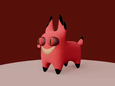 Alastor Cat Meme Free low-poly 3D model