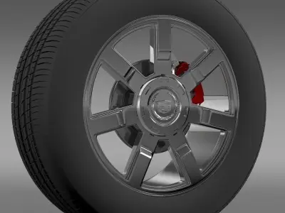 Cadillac Escalade esv 2wd1 wheel 3D model