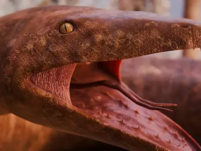 Titanoboa Snake Low-poly 3D model