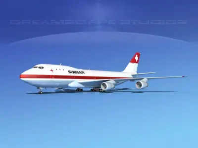 Boeing 747-100 Swissair 3D model