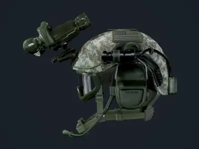 Military Helmet 01 Game Ready Low-poly 3D model