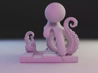 octopus bookend 3D print model