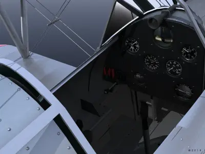 F2F-1 USS Wasp CV-7 1937 Low-poly 3D model