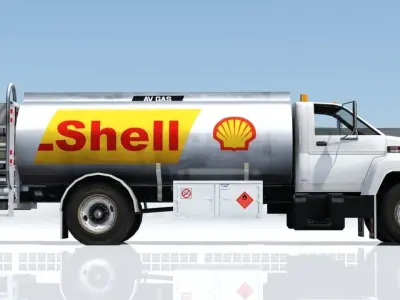 US Airport Fuel Truck 2300 gal Low-poly Static Low-poly 3D model