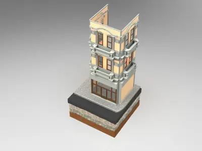 Old Istanbul City Building 009 3D model
