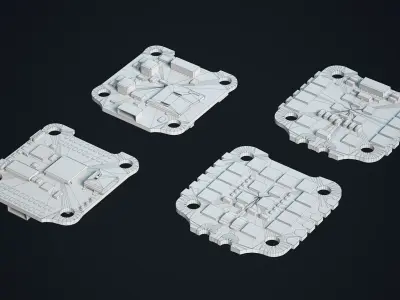 FPV Drone Parts Set Vol 1  Low-poly 3D model