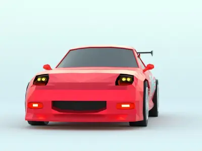 Mazda rx 7 low poly game ready 3d model Free low-poly 3D model