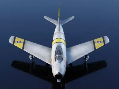 North American F 86 Sabre Free low-poly 3D model