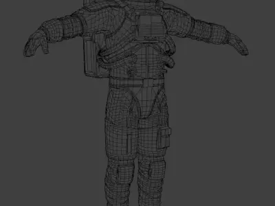 astronaut spacesuit low poly Low-poly 3D model get