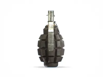 F-1 WW2 Grenade worn Low-poly 3D model