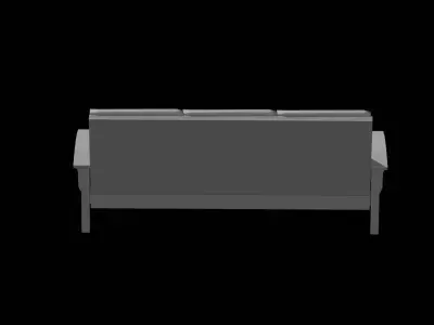 Slatted Outdoor park Bench Low-poly 3D model