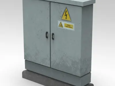 Electrical Cabinet Transformer Low-poly 3D model