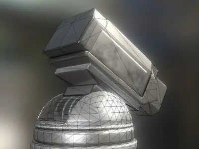 Heavy Gun Tower Animated Low-poly 3D model