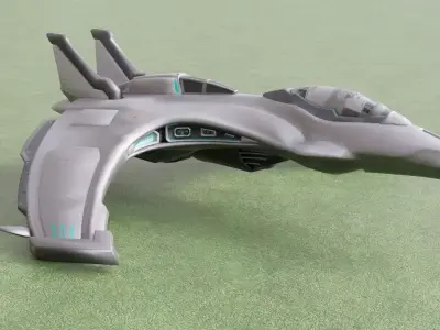 Realistic Futuristic Sci-Fi Spaceship 3D Model Advanced Low-poly 3D model