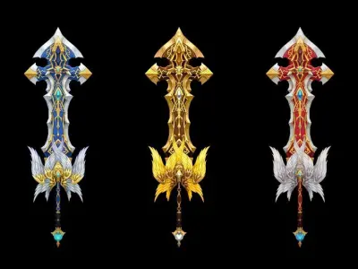 Sacred Heaven Greatsword Low-poly 3D model