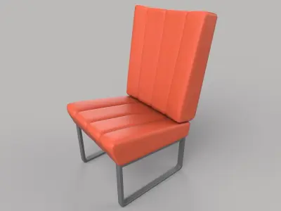 chair orange leather Low-poly 3D model