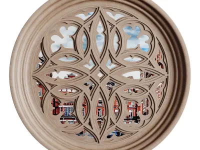 Gothic Window 01 3D model