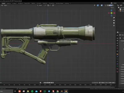 Sci-Fi Rocket Launcher 02 Low Poly Game Ready Asset Low-poly 3D model
