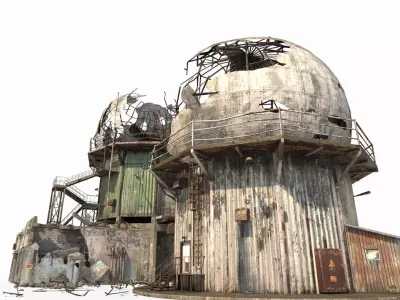 Damaged Old Radars 3D model