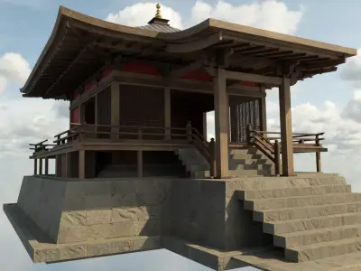 oriental house Low-poly 3D model