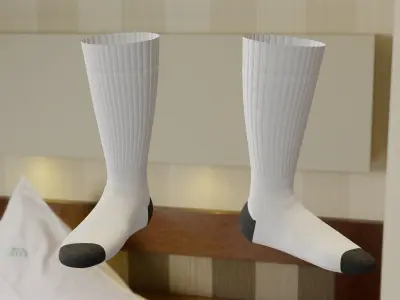 Full Mockup for socks Low-poly 3D model