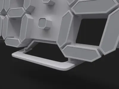 Digital clock Low-poly 3D model
