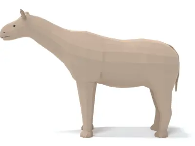 Low Poly Cartoon Paraceratherium Low-poly 3D model