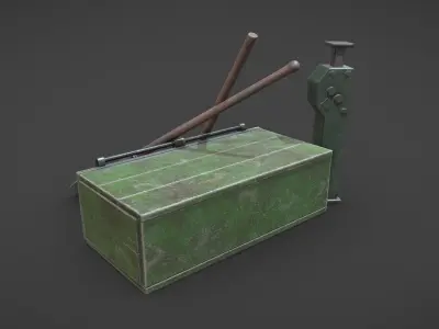 WW2 German Army Tools Low-poly 3D model