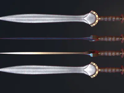 Celtic Sword Low-poly 3D model