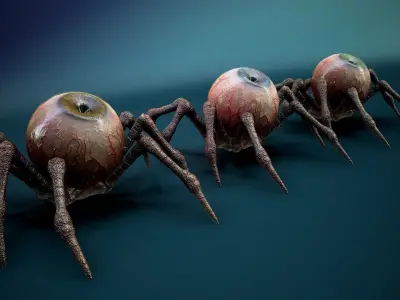 SpideEye spider with eye Low-poly 3D model