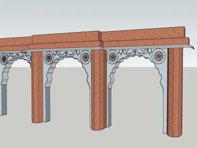 indian jodhpuri stone arch 3d moda 3D model