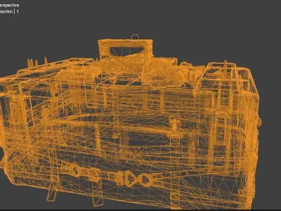 box table Low-poly 3D model