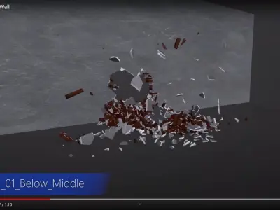 BrickWall 01 Below Middle Low-poly 3D model