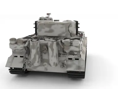 Panzer Tiger Tank Late 1944 v3 with interior 3D model