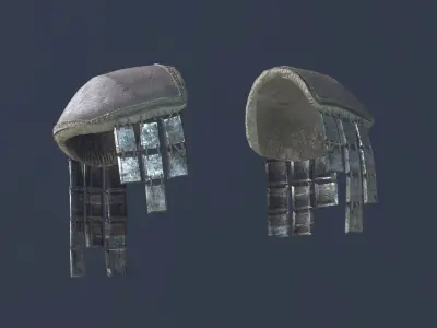 Leather Pauldron Low-poly 3D model